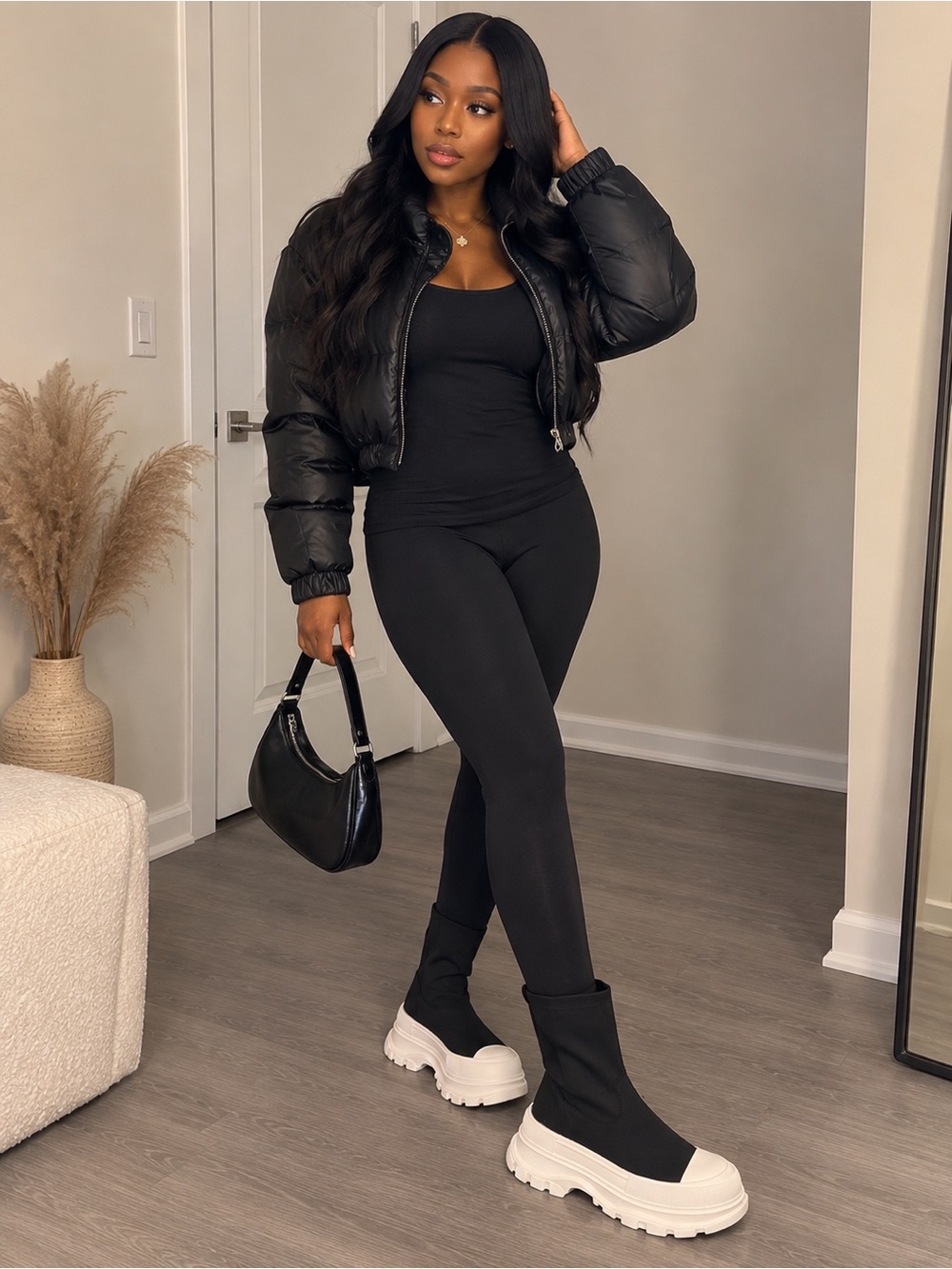 Black High-Waist Slim Leggings — Comfortable Everyday Fit